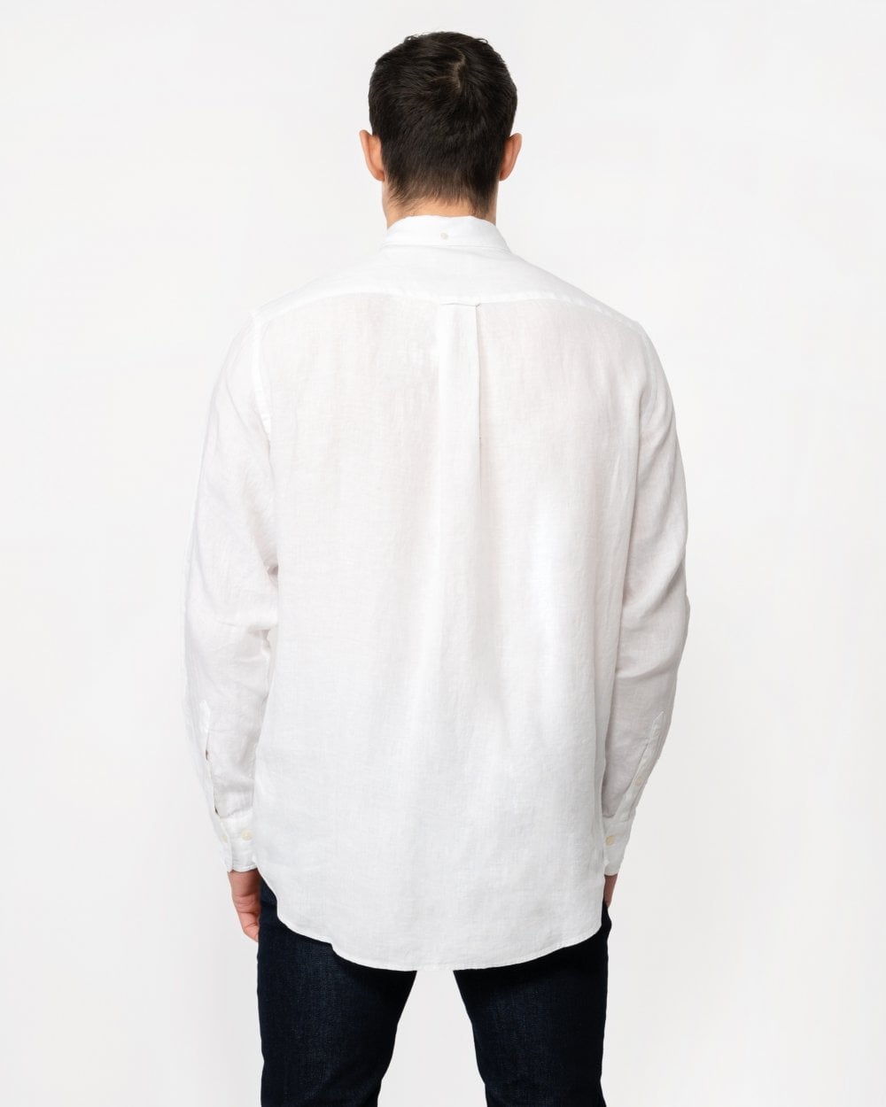 GANT Mens Regular Linen Long Sleeve Shirt - 110 White