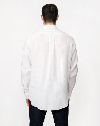 GANT Mens Regular Linen Long Sleeve Shirt - 110 White