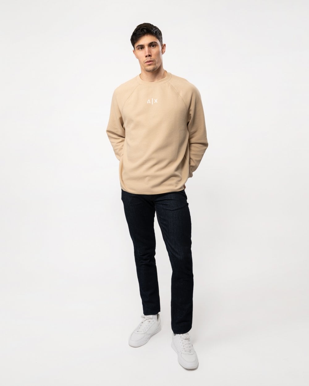 Armani Exchange Armani Exchange Mens AX Center Logo Crew Neck Sweatshirt