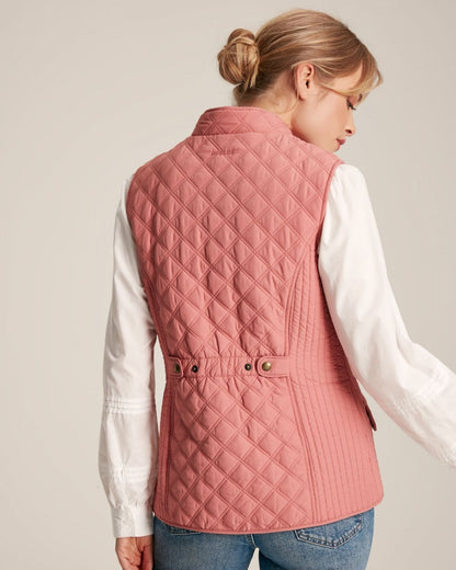 Joules Minx Womens Diamond Quilt Gilet - Pink