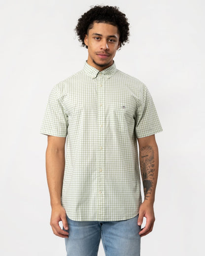 GANT Mens Regular Fit Short Sleeve Poplin Gingham Shirt