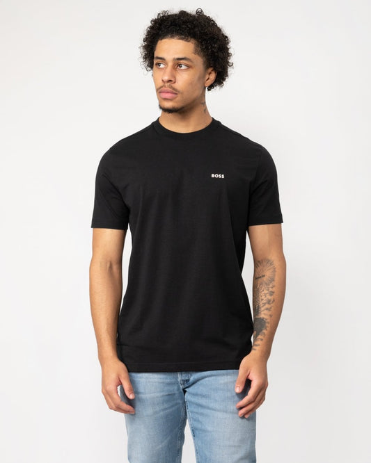 BOSS Green Tee Mens Stretch Cotton T-Shirt with Contrast Logo