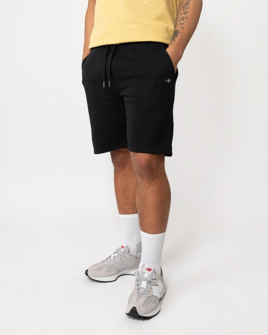 GANT Regular Fit Shield Logo Sweat Shorts - 5 Black