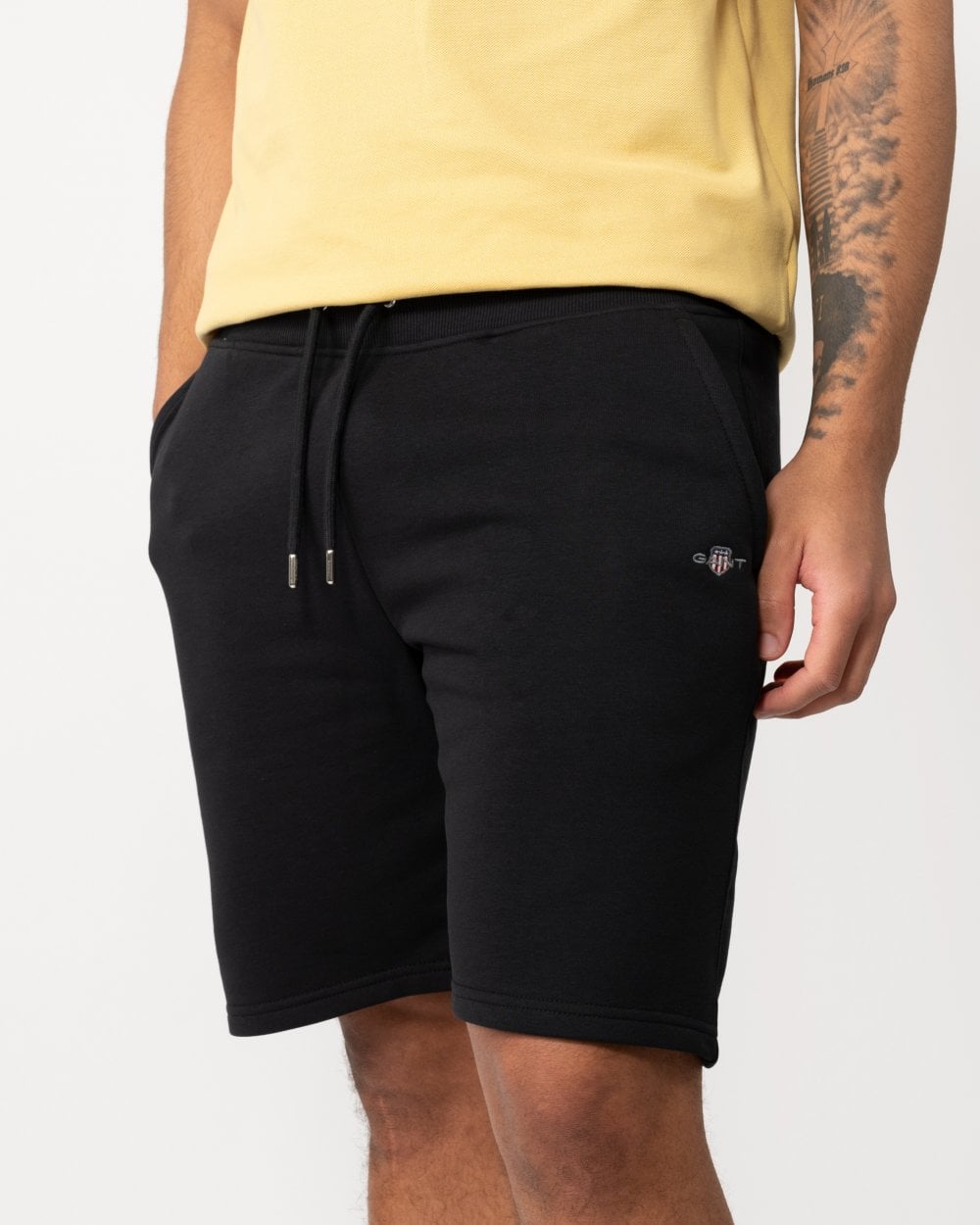 GANT Regular Fit Shield Logo Sweat Shorts - 5 Black