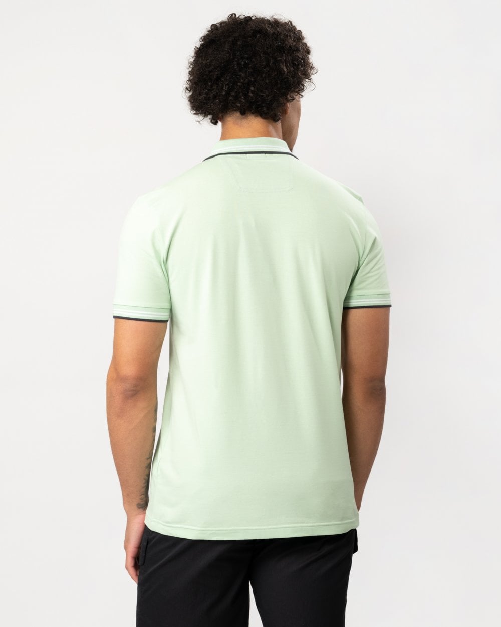 BOSS Green Paul Mens Short Sleeve Polo Shirt With Contrast Tipping - Open Green 388
