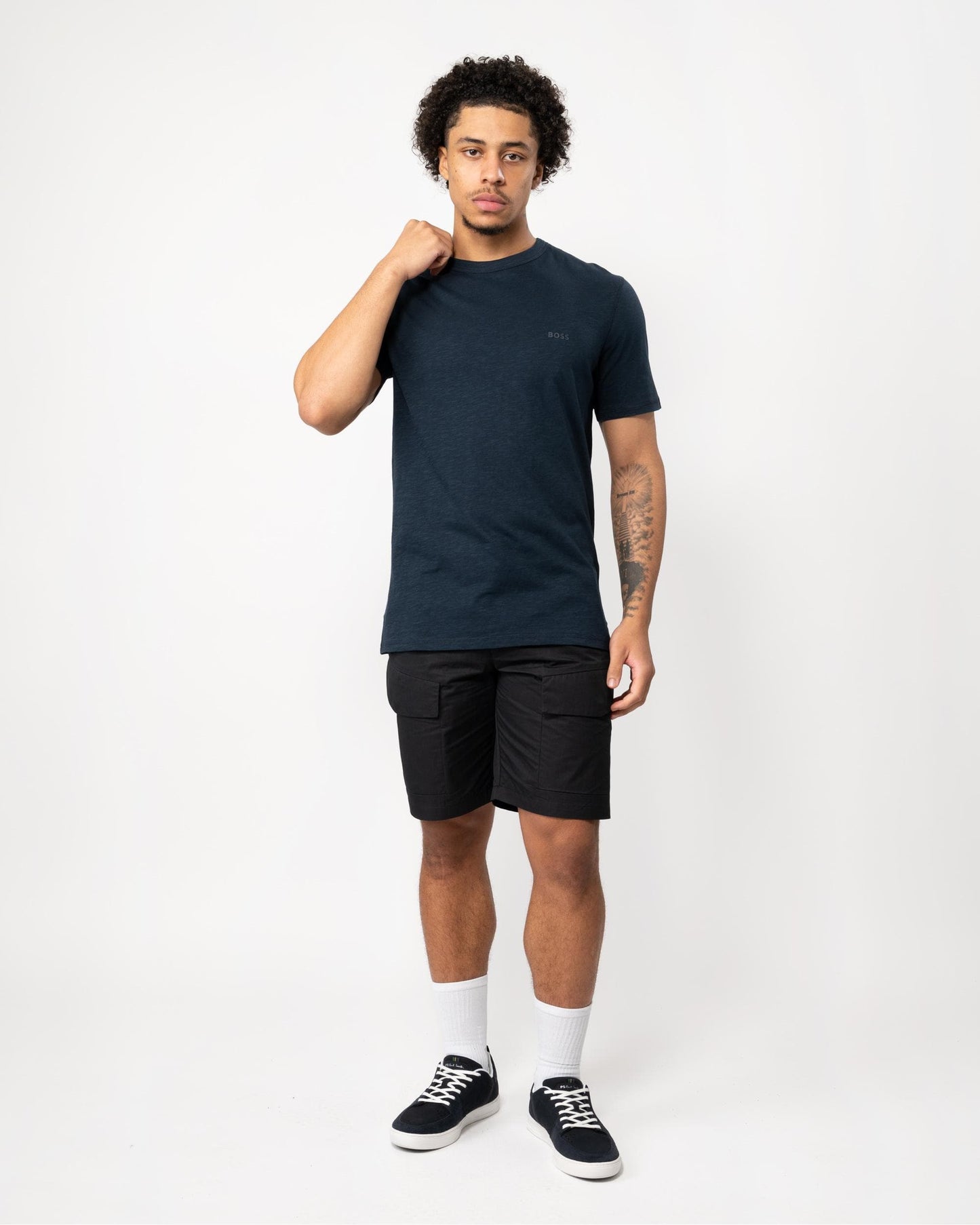 BOSS Orange Tegood Mens Crew Neck T-Shirt - Dark Blue 404