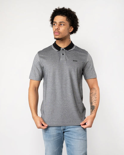 BOSS Orange Oxford New Mens Contrast Collar Short Sleeve Polo Shirt