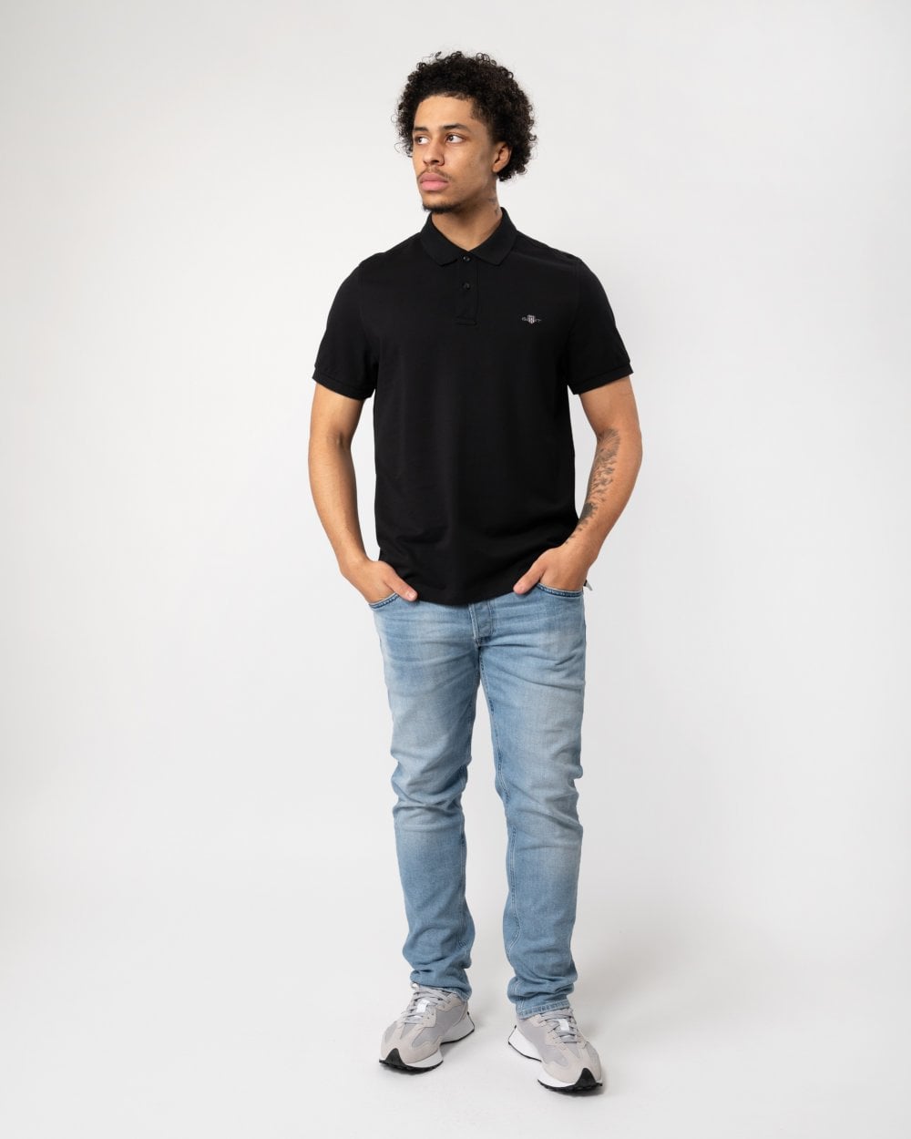 GANT Mens Regular Fit Short Sleeve Shield Logo Pique Polo NOS - 5 Black