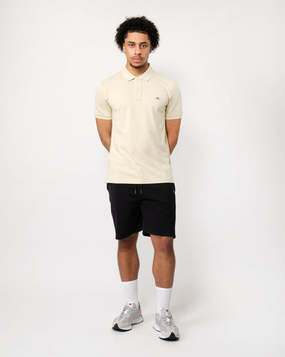 GANT Mens Slim Fit Short Sleeve Shield Logo Pique Polo - 239 Silky Beige
