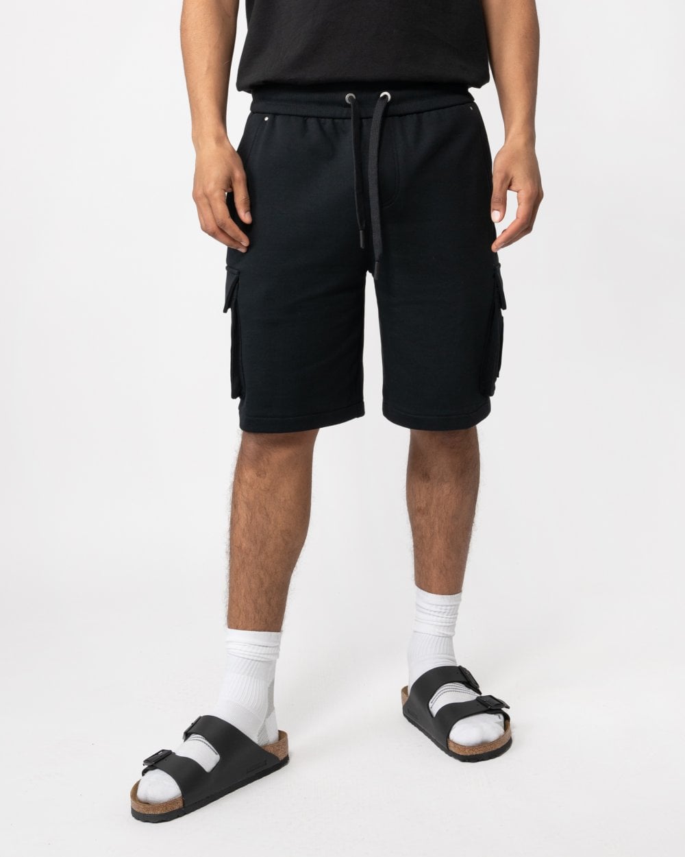 Moose Knuckles Hartsfield Mens Cargo Shorts - Black 292 - CHO - Designer Mens Shorts