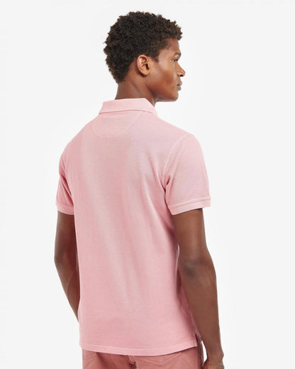 Barbour Wash Sports Mens Polo Shirt - Pink Salt