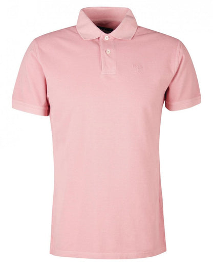 Barbour Wash Sports Mens Polo Shirt - Pink Salt