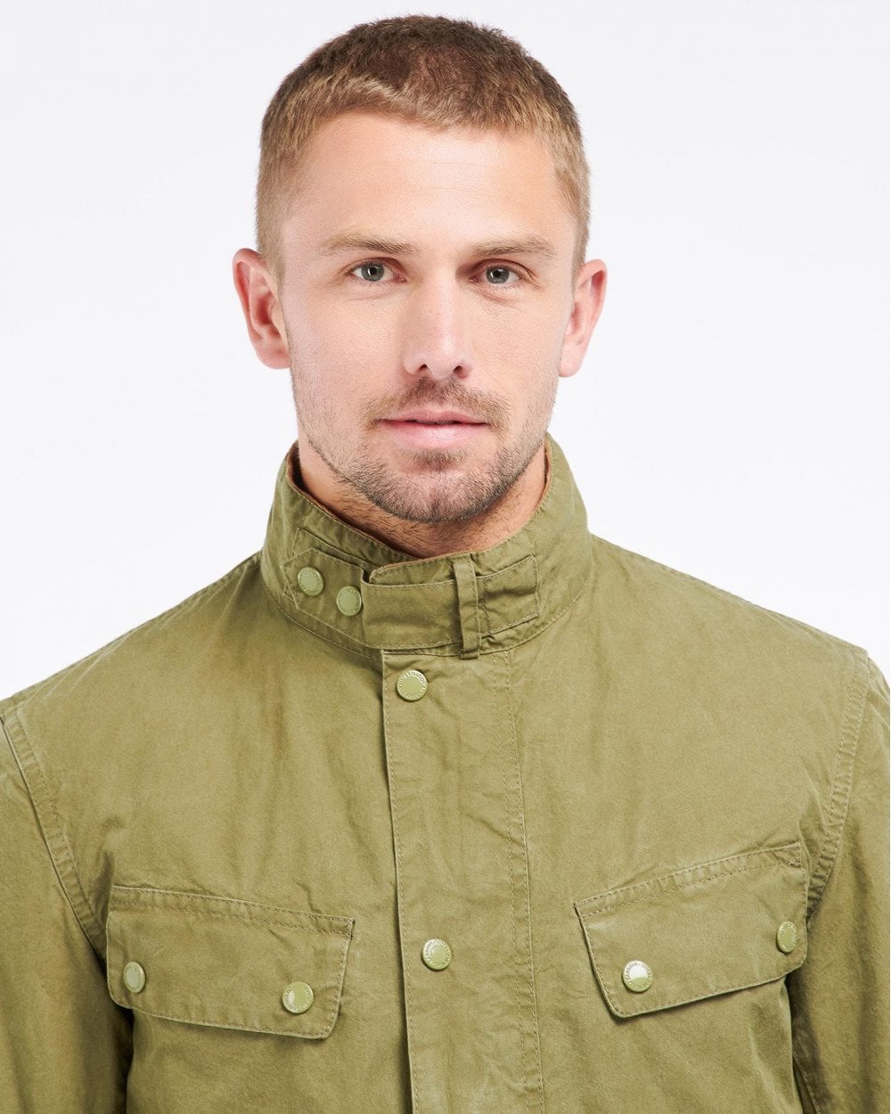 Barbour International Summer Wash Duke Mens Jacket - Dusky Green