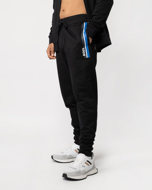 BOSS Orange BOSS Orange Authentic Mens Cotton Terry Loungewear Sweatpants with Stripes and Logo
