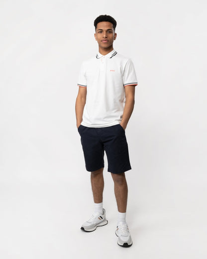 BOSS Green Paul Mens Short Sleeve Polo Shirt With Contrast Tipping - Natural 102