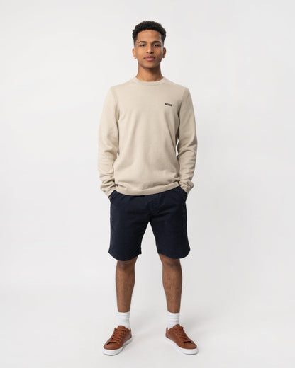 BOSS Green Ever-X Crew Neck Mens Jumper - Natural 271