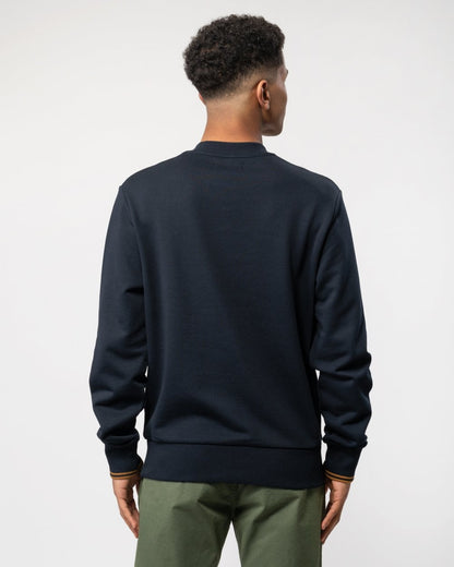 Fred Perry Mens Crew Neck Sweatshirt - Navy/Dark Caramel R63