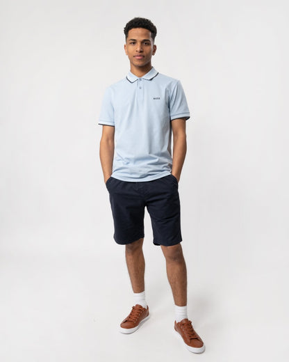 BOSS Green Paul Mens Short Sleeve Polo Shirt With Contrast Tipping - Pale Purple 527
