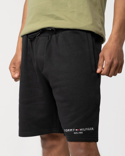 Tommy Hilfiger Small Tommy Logo Mens Sweat Shorts - Black