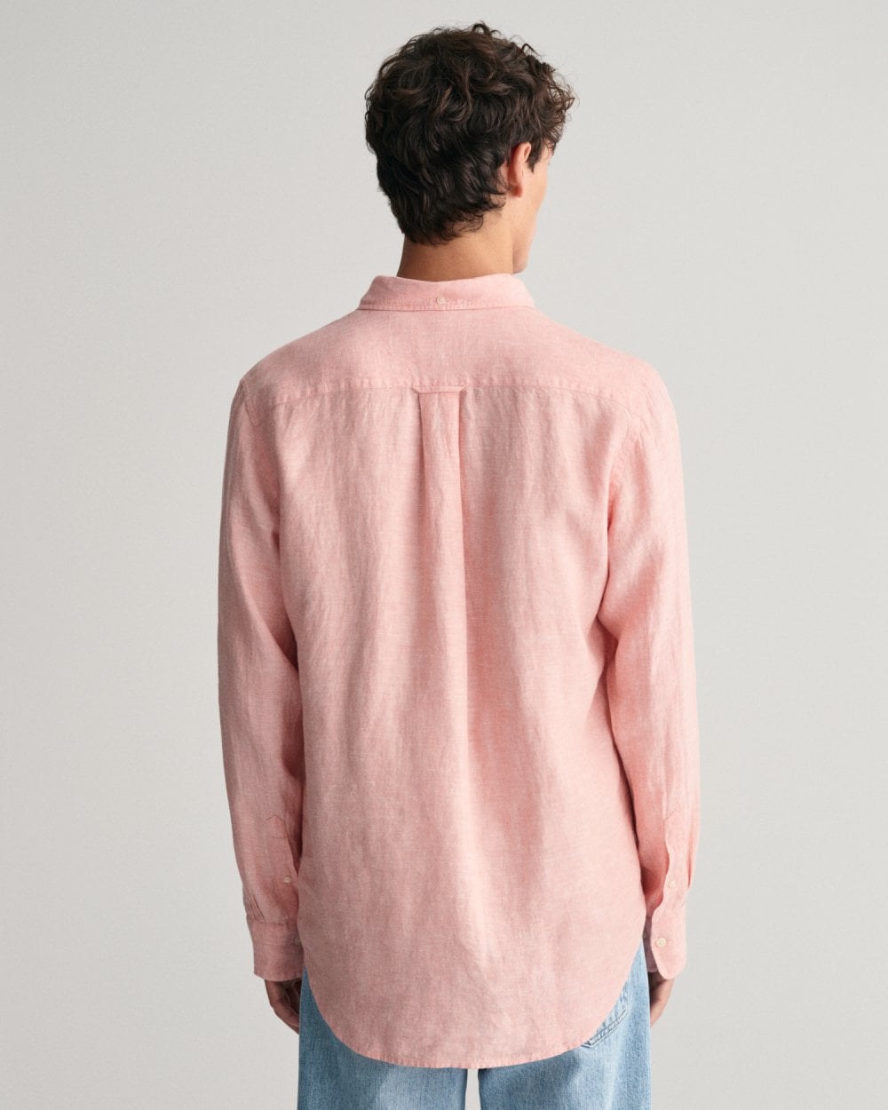 GANT Mens Regular Linen Long Sleeve Shirt - 624 Peachy Pink
