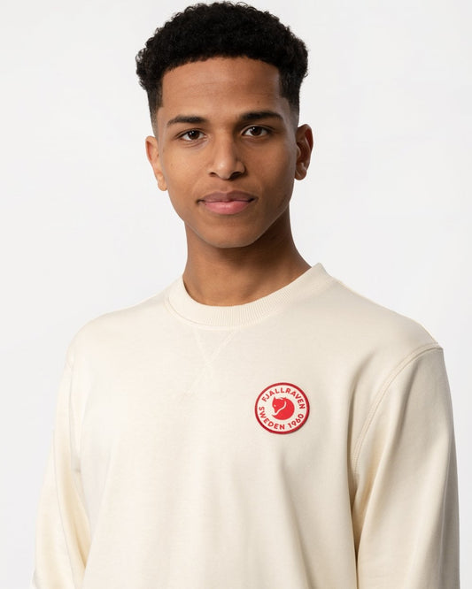 Fjallraven 1960 Logo Badge Mens Sweatshirt - Chalk White 113