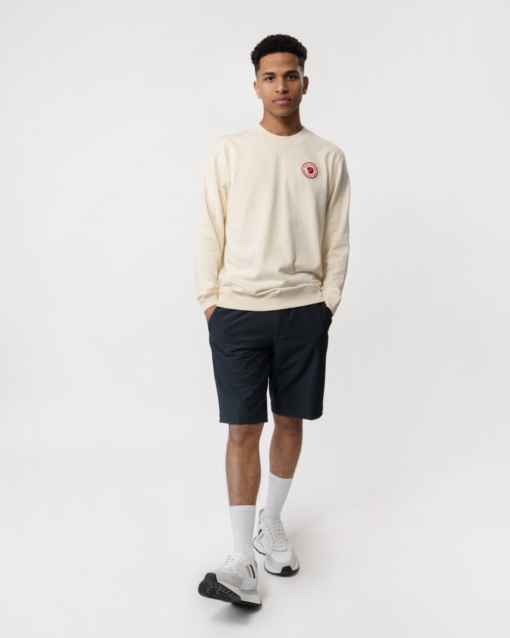 Fjallraven 1960 Logo Badge Mens Sweatshirt - Chalk White 113