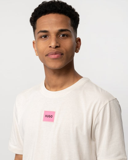 HUGO Diragolino212 Label Logo Mens T-Shirt - Open White 121