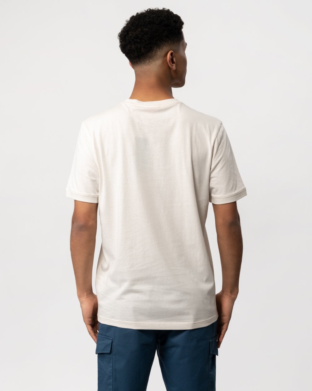 HUGO Diragolino212 Label Logo Mens T-Shirt - Open White 121