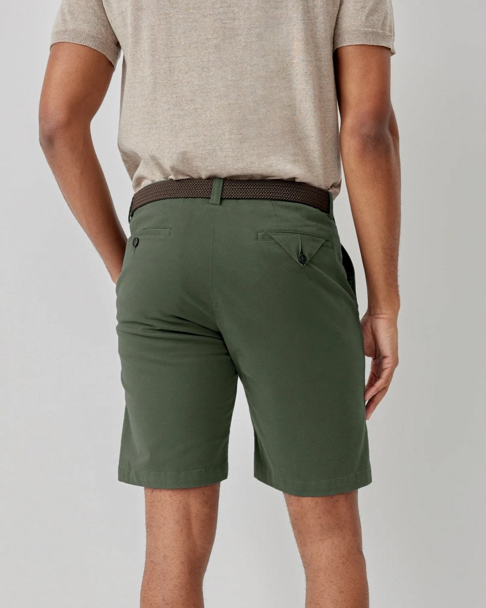 Oliver Sweeney Frades Mens Italian Cotton Chino Shorts - Olive
