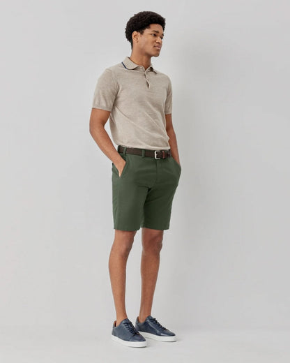 Oliver Sweeney Frades Mens Italian Cotton Chino Shorts - Olive