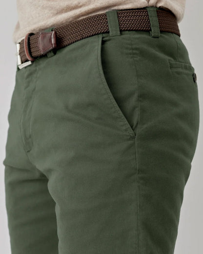 Oliver Sweeney Frades Mens Italian Cotton Chino Shorts - Olive