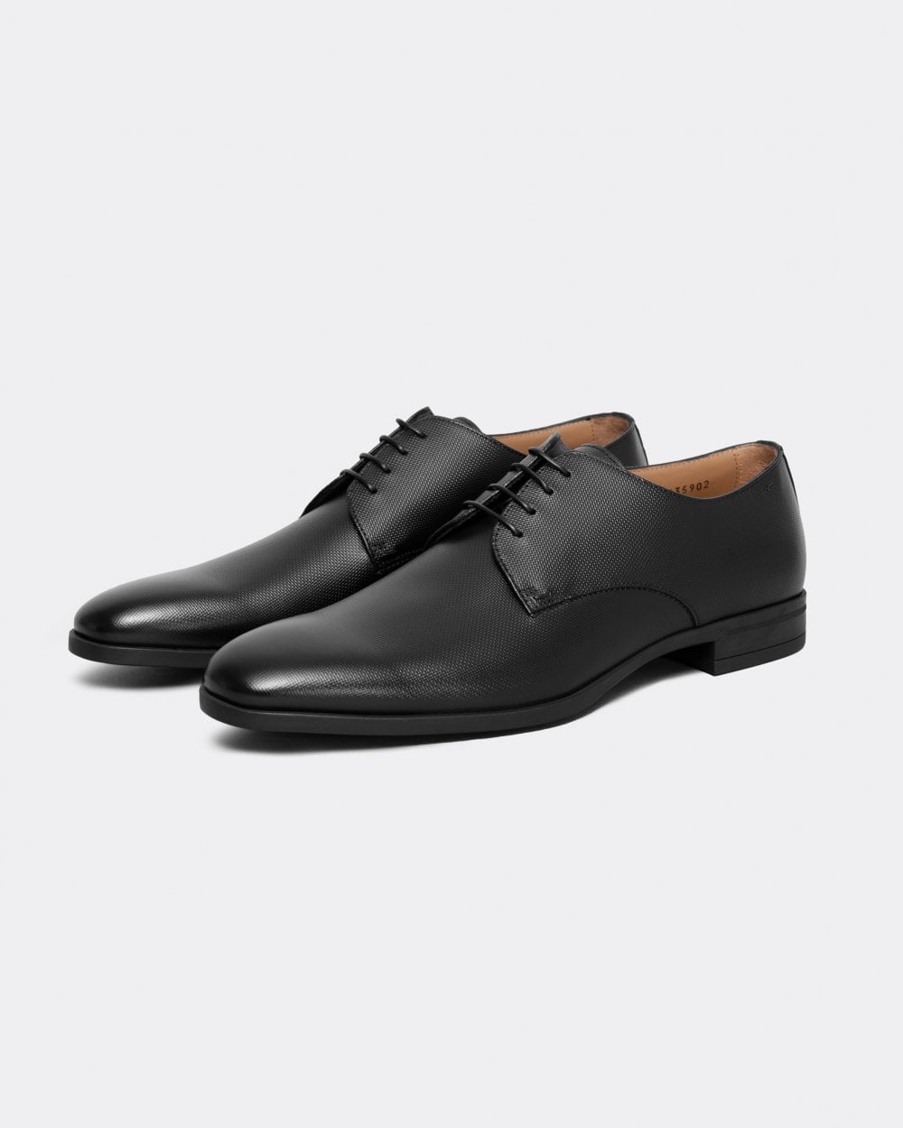 BOSS Orange Kensington Mens Embossed Leather Derby Shoes With Rubber Outsole