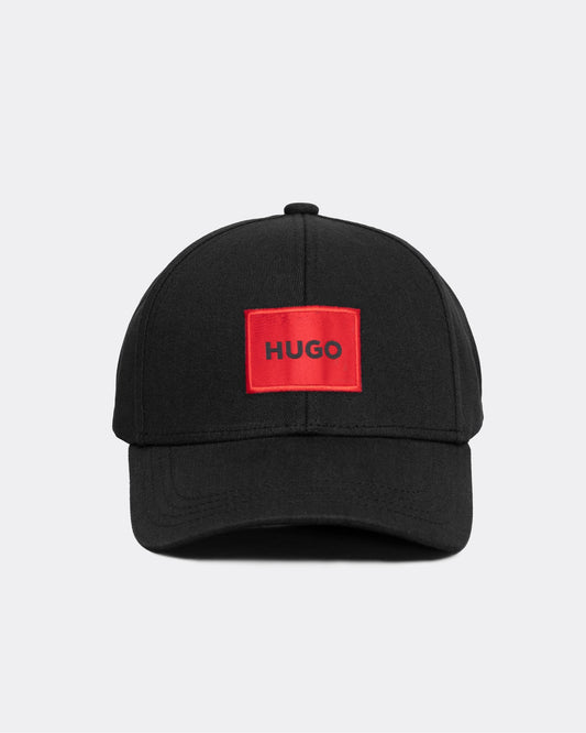 HUGO Men-X 581-RL Mens Cotton-Twill Cap With Red Logo Label - Black 001