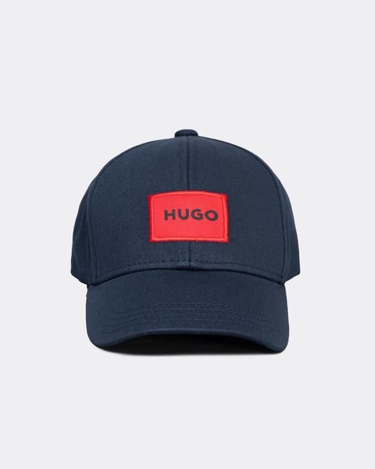 HUGO Men-X 581-RL Mens Cotton-Twill Cap With Red Logo Label - Dark Blue 405