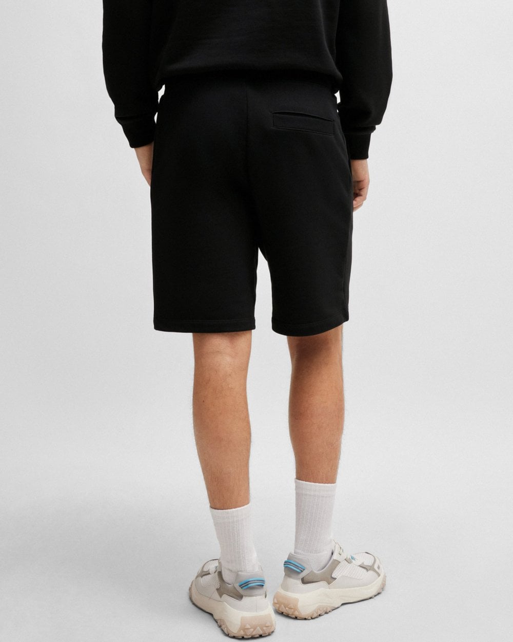 HUGO Diz222 Mens Cotton Terry Shorts with Logo Label - Black 009