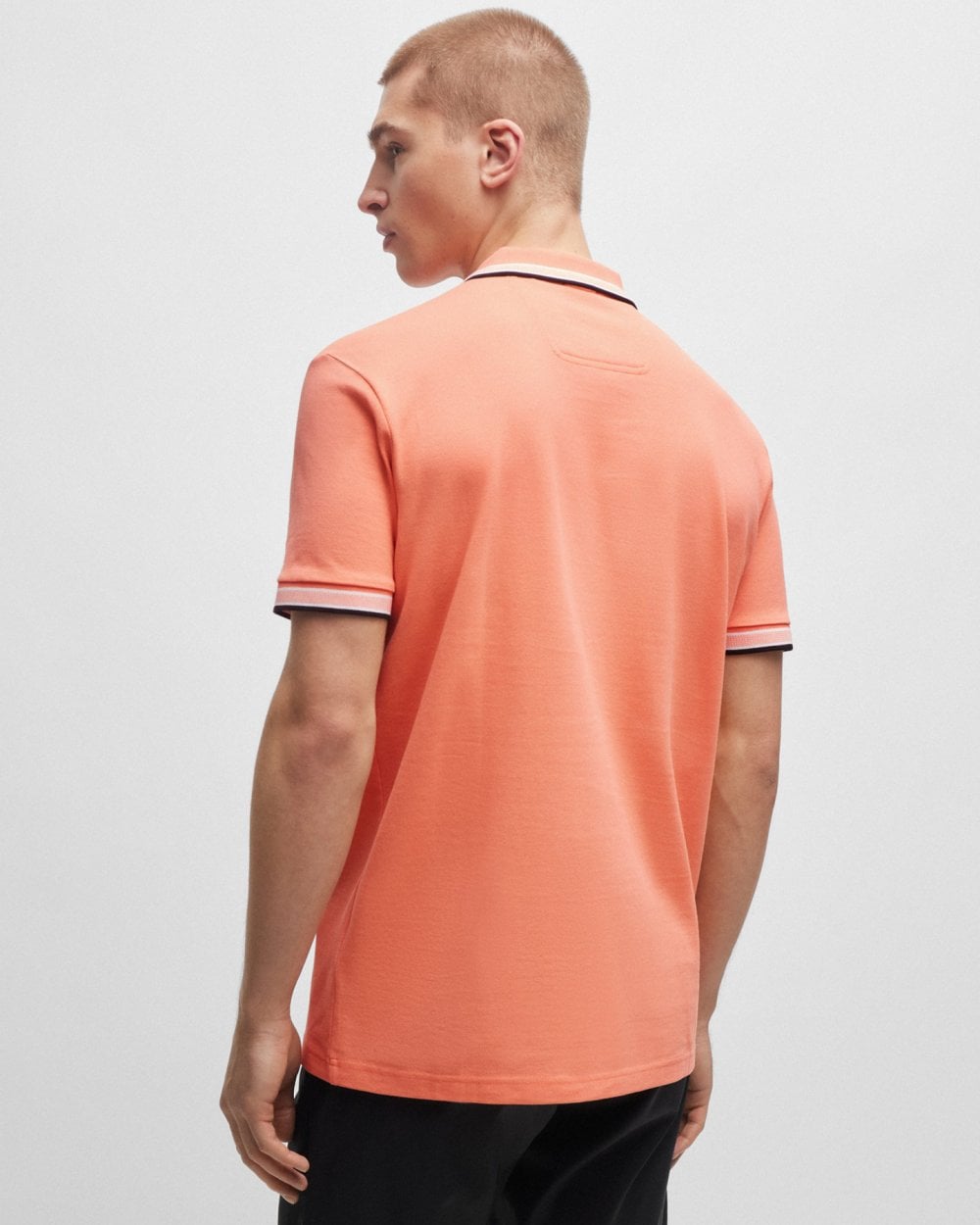 BOSS Green Paddy Contrast Mens Polo - Open Red 649
