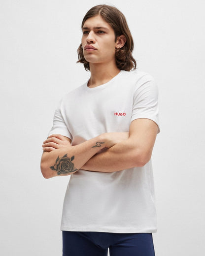HUGO Mens Triple-Pack of Cotton Underwear T-Shirts with Logo Print