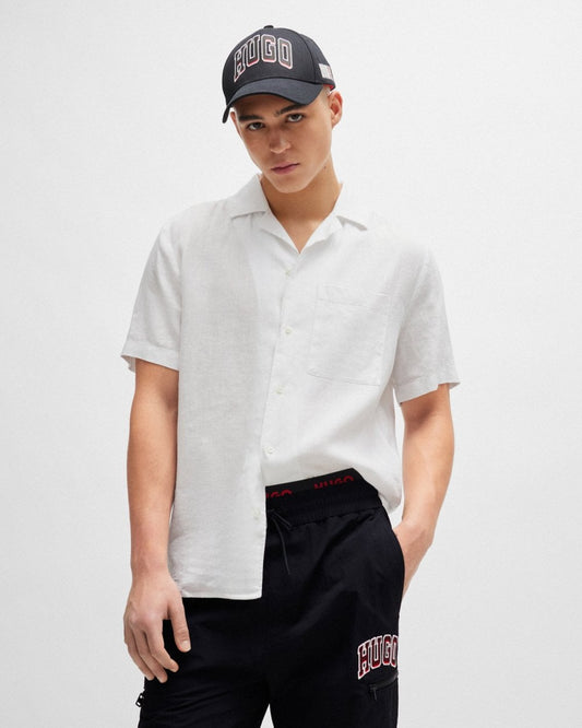 HUGO HUGO Ellino Mens Short Sleeve Linen Shirt