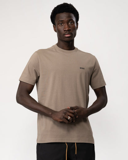 BOSS Green Tee Mens Stretch Cotton T-Shirt with Contrast Logo - Light/Pastel Green 334