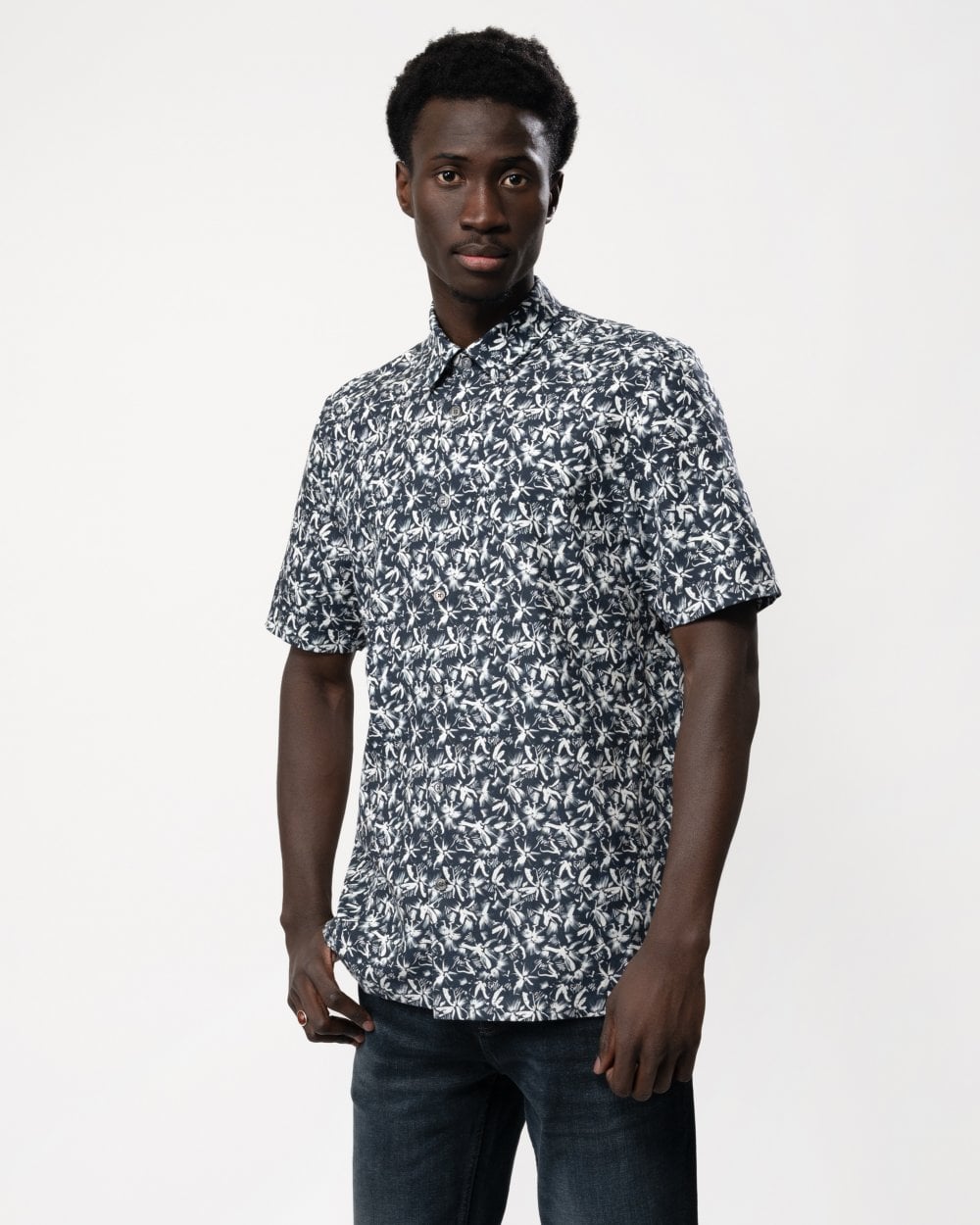 Ted Baker Ted Baker Tavaro Mens Short Sleeve Abstract Floral Print Shirt