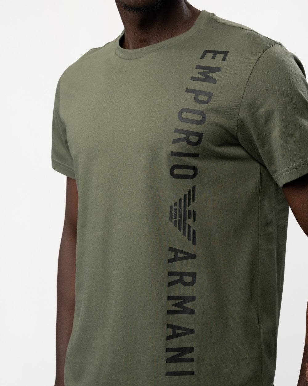 Emporio Armani Mens Logoband Beach T-Shirt - Military Green