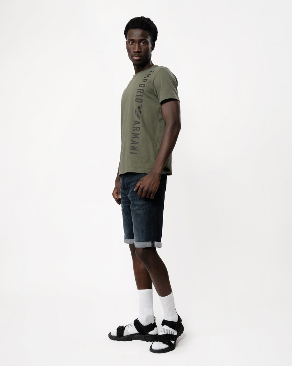 Emporio Armani Mens Logoband Beach T-Shirt - Military Green