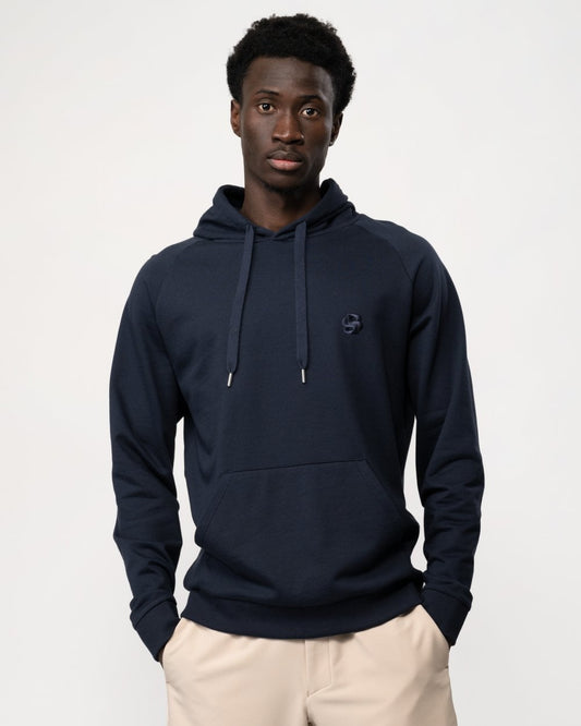 BOSS Orange BOSS Orange Mens Cotton Terry Regular Fit Loungewear Hoodie with Double Monogram Logo 