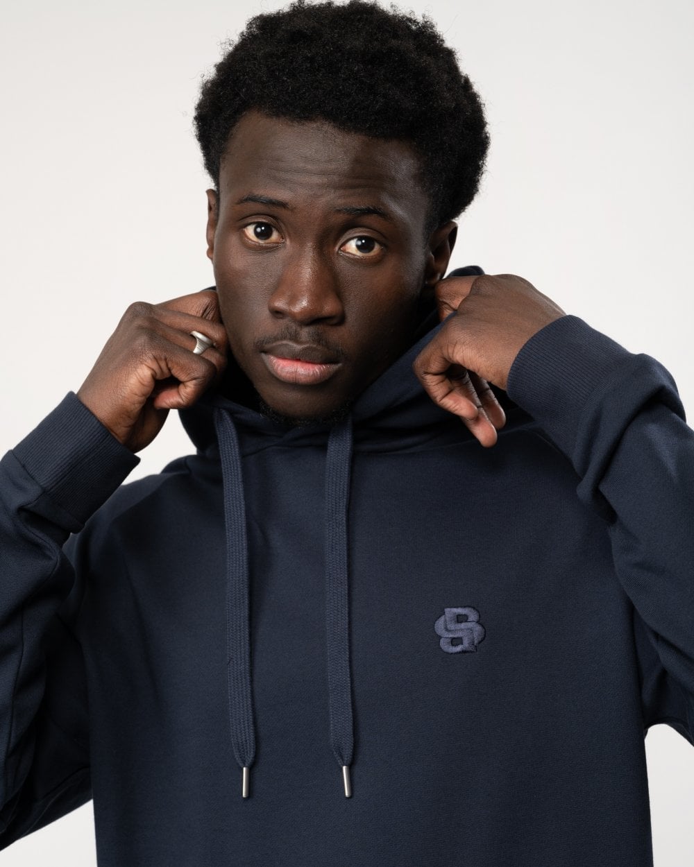 BOSS Orange BOSS Orange Mens Cotton Terry Regular Fit Loungewear Hoodie with Double Monogram Logo 