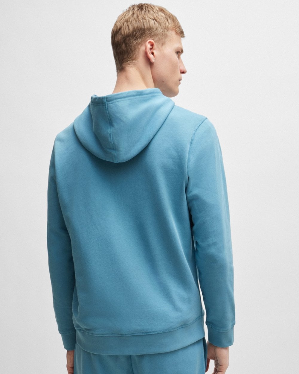 BOSS Orange Wetalk Mens Pullover Hoodie With Logo Patch - Open Blue 486