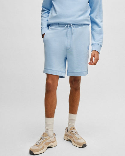 BOSS Orange Sewalk Mens Cotton-Terry Shorts With Logo Badge