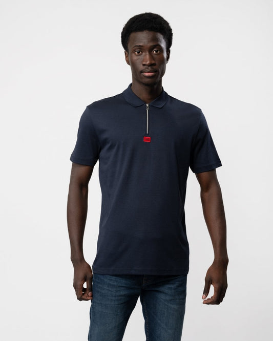 HUGO HUGO Deresom241 Mens Short Sleeve Zip Polo