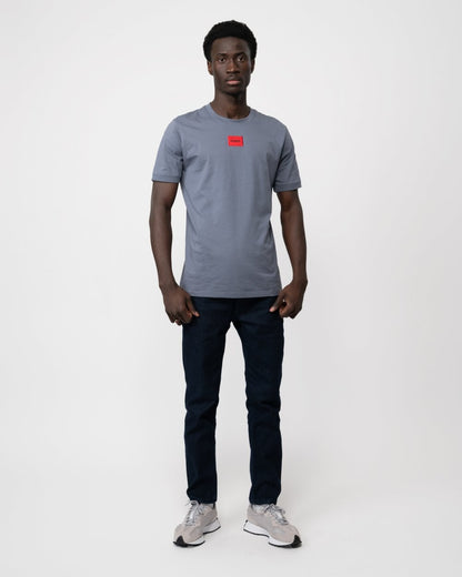 HUGO Diragolino212 Label Logo Mens T-Shirt - Open Blue 462