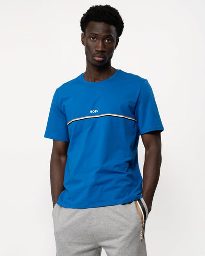 BOSS Orange Unique Mens Stretch-Cotton Pyjama T-Shirt with Logo Print