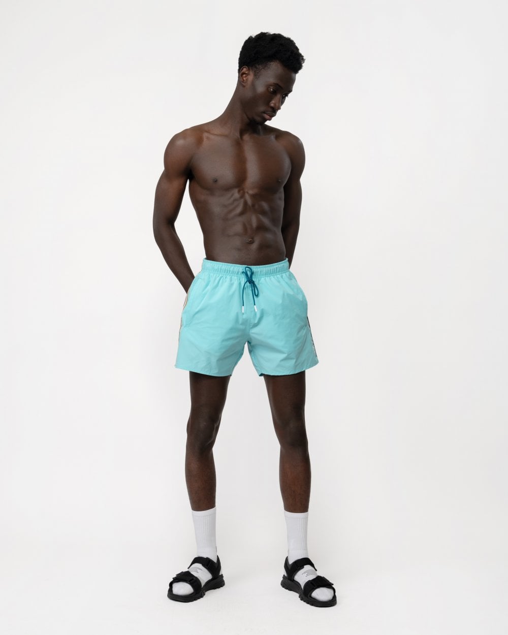 BOSS Orange Iconic Mens Swim Shorts - Turquoise/Aqua 442